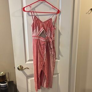 Red Striped Sleeveless Dress